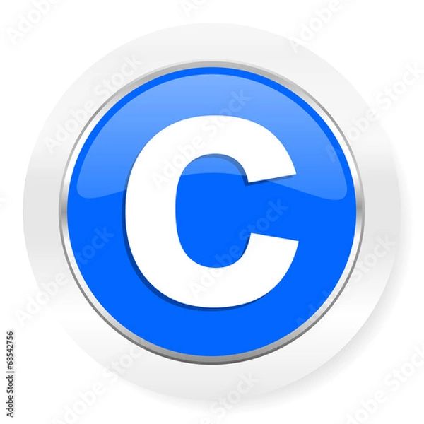 Obraz copyright blue glossy web icon