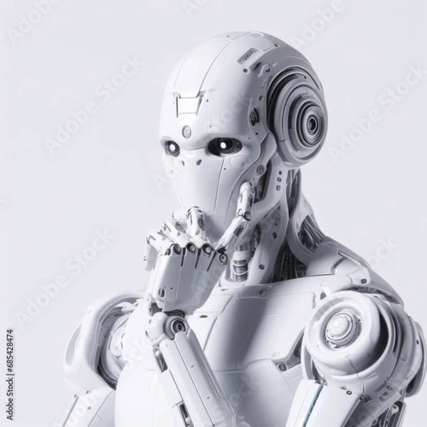 Fototapeta futuristic humanoid artificial intelligence robot thinking
