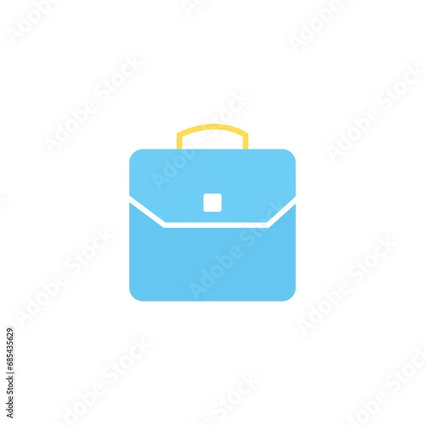 Fototapeta Briefcase icon in flat style with background.