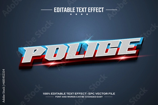 Obraz Police 3D editable text effect template