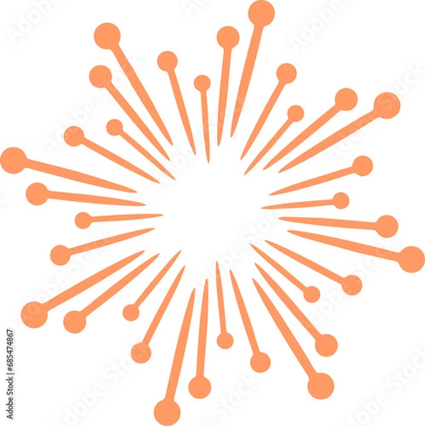Obraz Firework icon, happy new year orange firework design transparent