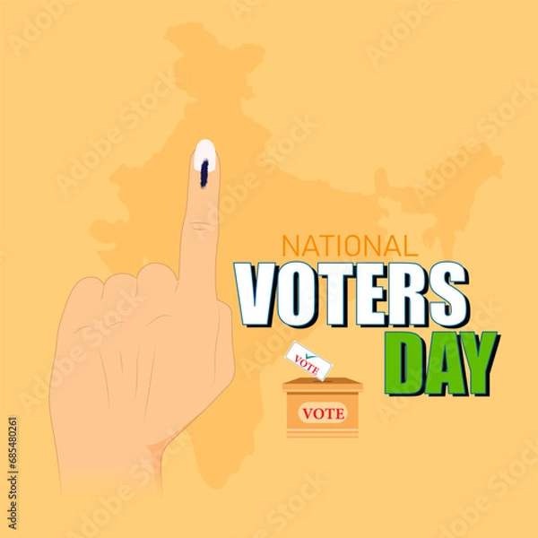 Fototapeta National Voters' Day is observed in India on January 25th. It commemorates the foundation day of the Election Commission of India, established in 1950.
