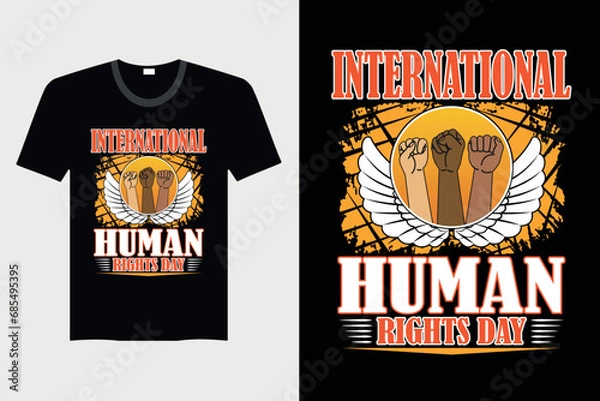 Obraz International Human Rights Day - Human Rights Day T-shirt Design, Vector Graphic, Vintage, Typography, T-shirt Vector