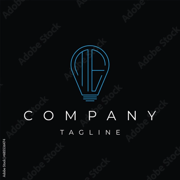 Obraz Letter ME initial lamp solution bulblight icon logo design vector template