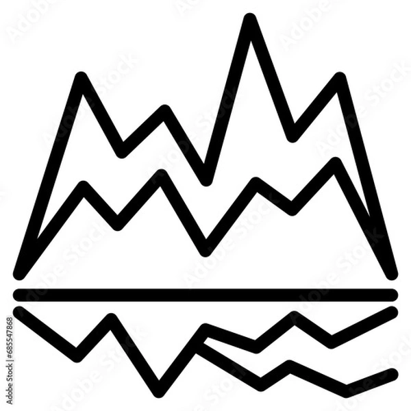 Obraz Area chart icon. Outline design. For presentation, graphic design, mobile application.