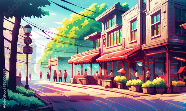 Obraz  City skyline at dusk