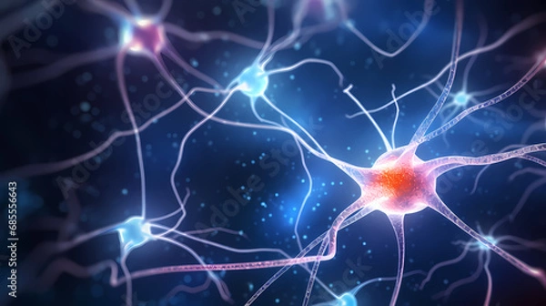 Fototapeta Neurons brain cell medical background,PPT background