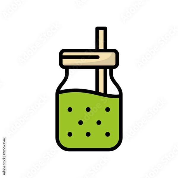 Fototapeta Smoothie Icon Vector Design, Cartoon Style
