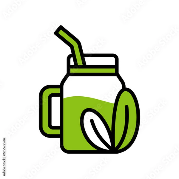 Fototapeta Smoothie Icon Vector Design, Cartoon Style