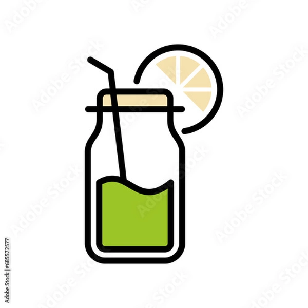 Fototapeta Smoothie Icon Vector Design, Cartoon Style