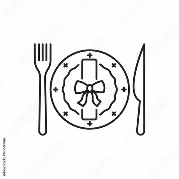 Obraz christmas dinner icon