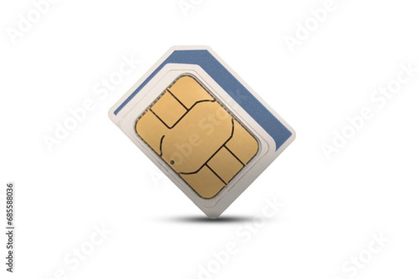 Fototapeta Blank micro nano SIM isolated on white background