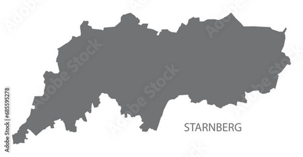Fototapeta Starnberg German city map grey illustration silhouette shape