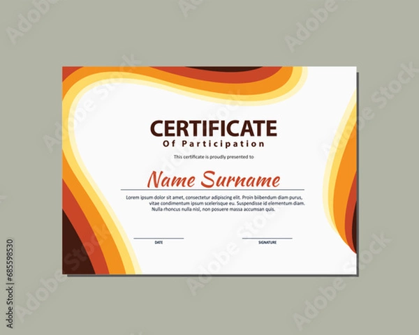 Fototapeta Red Orange Design Template. Red Orange Certificate Design Template