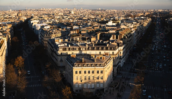 Obraz Paris at sunset from above