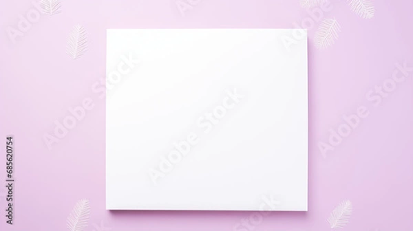 Obraz blank greeting form, mockup, delicate soft colors, a lot of empty space, simple, easy drawing, pink