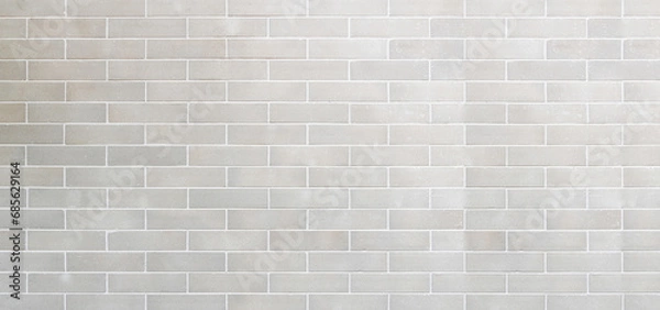 Obraz Vintage white brick tile wall panorama pattern and background