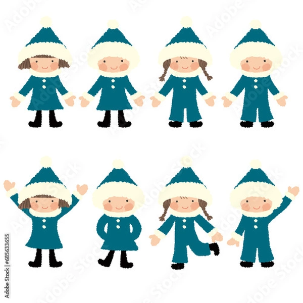 Obraz クリスマス、サンタコスチュームの子供