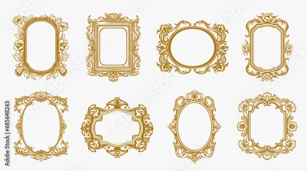 Fototapeta Vintage ornamental label frames. Decorative frames and borders backgrounds vintage design elements