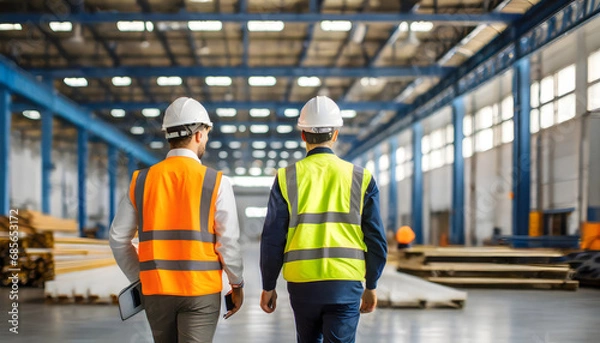 Fototapeta HSE officers under inspection, health and safety audit concept