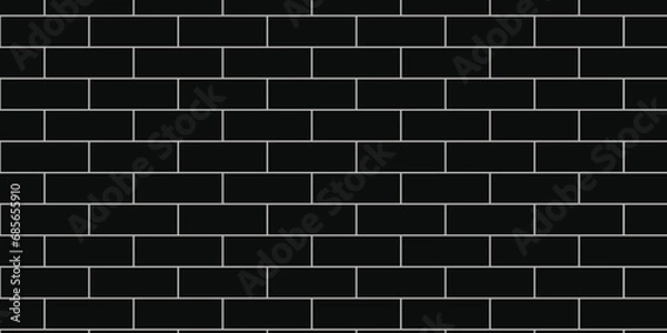 Fototapeta Black brick background texture. Black and white background wall brick.	