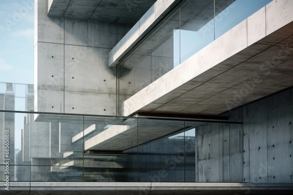 Obraz A man riding a skateboard down a sidewalk next to a tall building. This image can be used to depict urban lifestyle and outdoor activities.