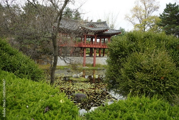 Fototapeta 아산 전통문화재 전시관 정원풍경입니다