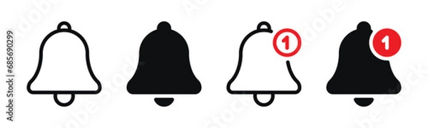 Obraz notification bell icon set