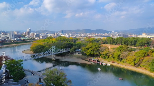 Obraz 岡山城からの後楽園方向2