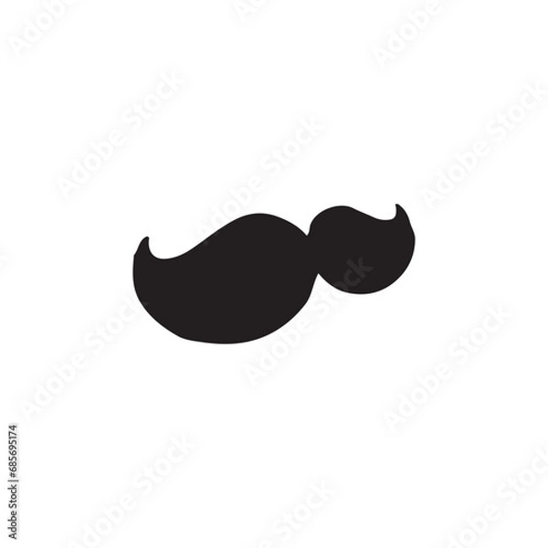 Fototapeta Mustache icon. Simple style beer company big sale poster background symbol. Beer brand logo design element. Mustache t-shirt printing. Vector for sticker.