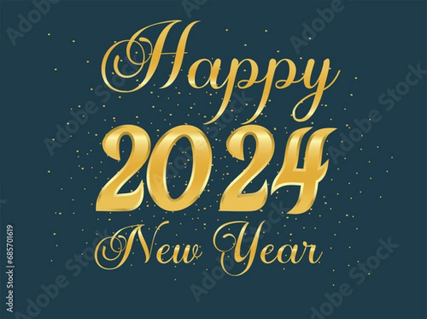 Obraz Happy New Year 2024, Vector