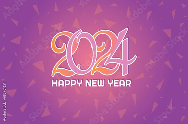 Obraz Happy New Year 2024, Vector