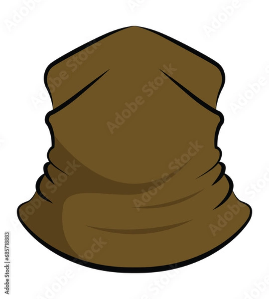 Fototapeta Brown Neck Warmer Template On White Background, Vector File