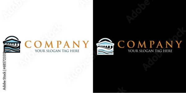 Fototapeta bank logo template with water
