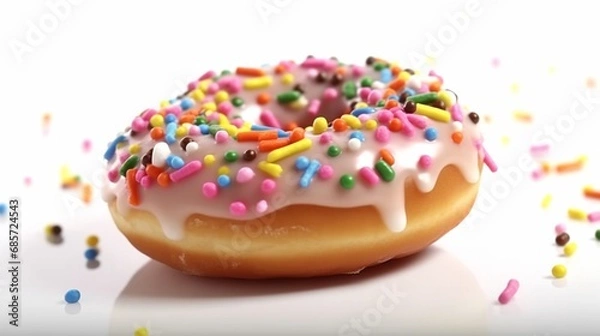 Fototapeta donut white background Ai Generative