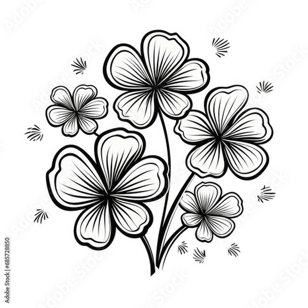 Fototapeta "Adorn your space with the grace of clover leaves, bringing a touch of natural elegance."




 Generativ ai.