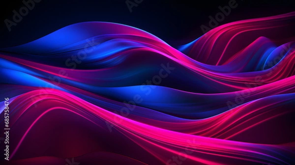 Fototapeta abstract background with colored glowing waves