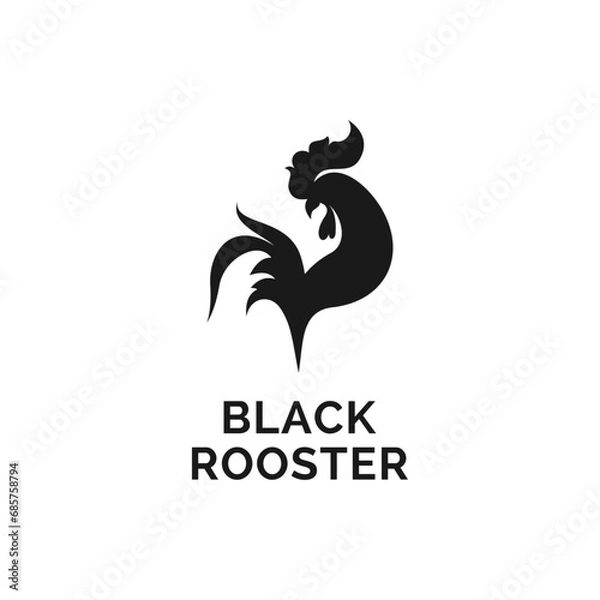 Obraz Beauty Elegant Rooster Silhouette Logo Design