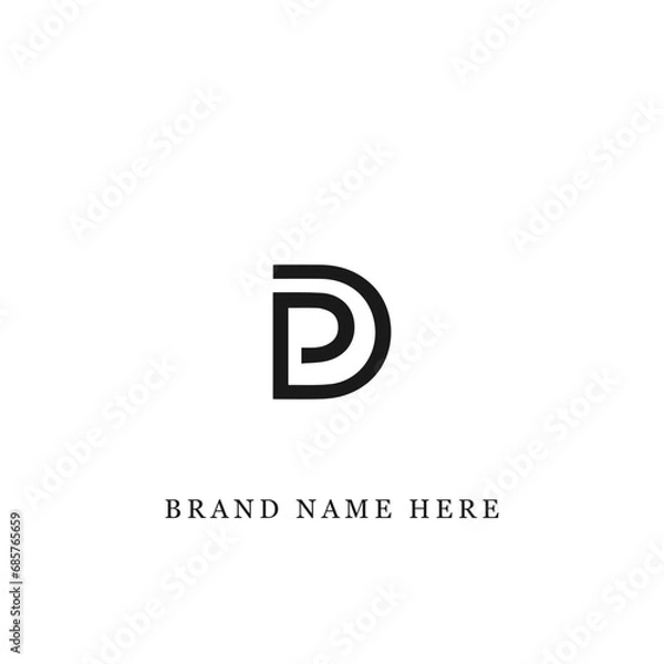Obraz PD logo. P D design. White PD letter. PD, P D letter logo design. Initial letter PD linked circle uppercase monogram logo.