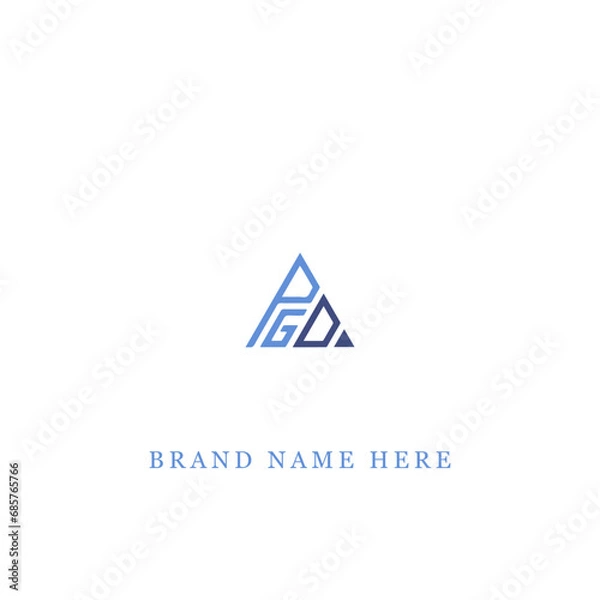 Fototapeta PGD logo. P G D design. White PGD letter. PGD, P G D letter logo design. Initial letter PGD linked circle uppercase monogram logo. P G D letter logo vector design. 