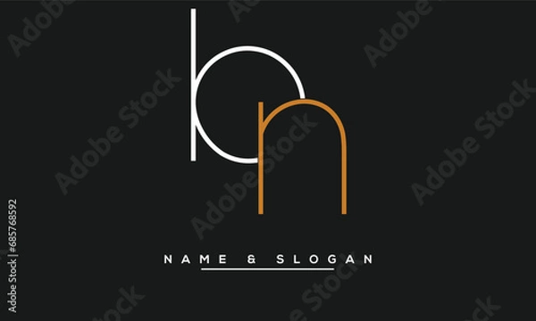 Fototapeta NB,  BN,  N,  B  Abstract  Letters  Logo  Monogram