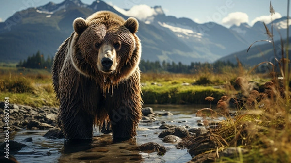 Fototapeta brown bear in the wild