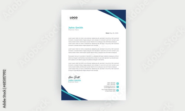 Fototapeta Simple and Creative letterhead template design