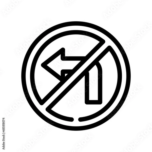 Obraz no turn line icon
