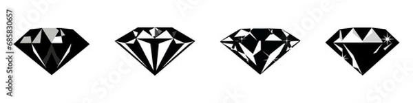 Fototapeta Diamond vector icons set on white background