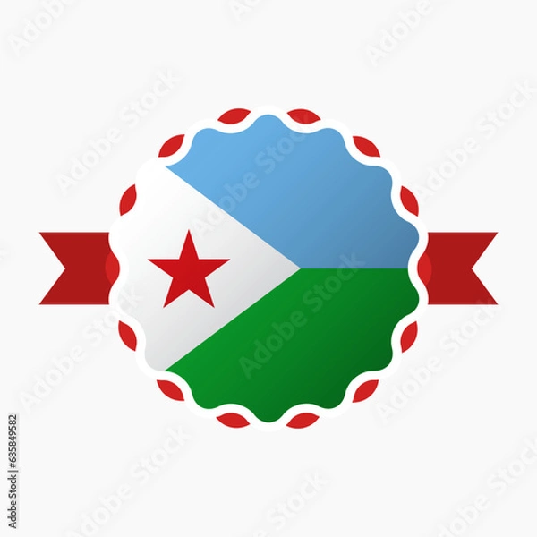 Fototapeta Creative Djibouti Flag Emblem Badge