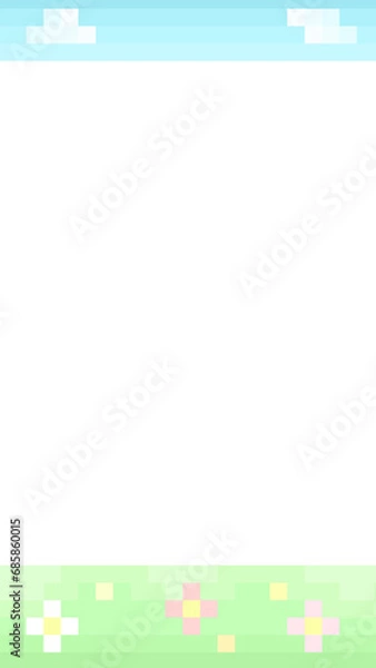 Fototapeta 16:9ピクセルアートなBIGドットの花畑⭐︎