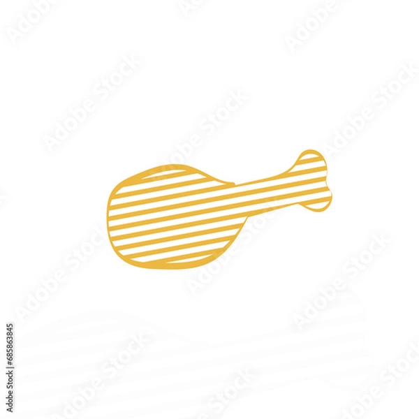 Obraz fried chicken drum stick logo mascot shape vector icon