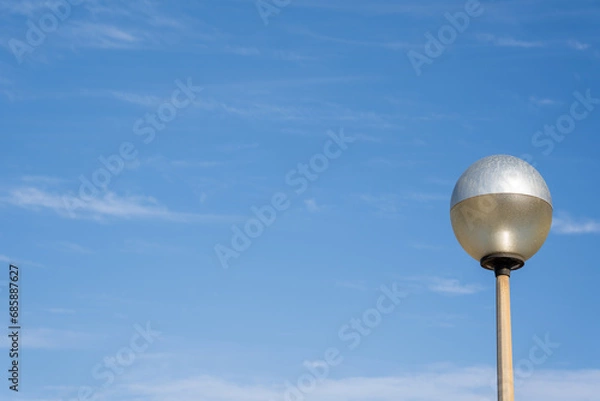 Obraz Blue Sky with Clouds and Street Light, Low Angle View