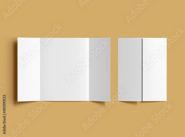 Obraz Blank Letter Gate Fold Brochure 8.5x11 inc 3d render to present your design.	
